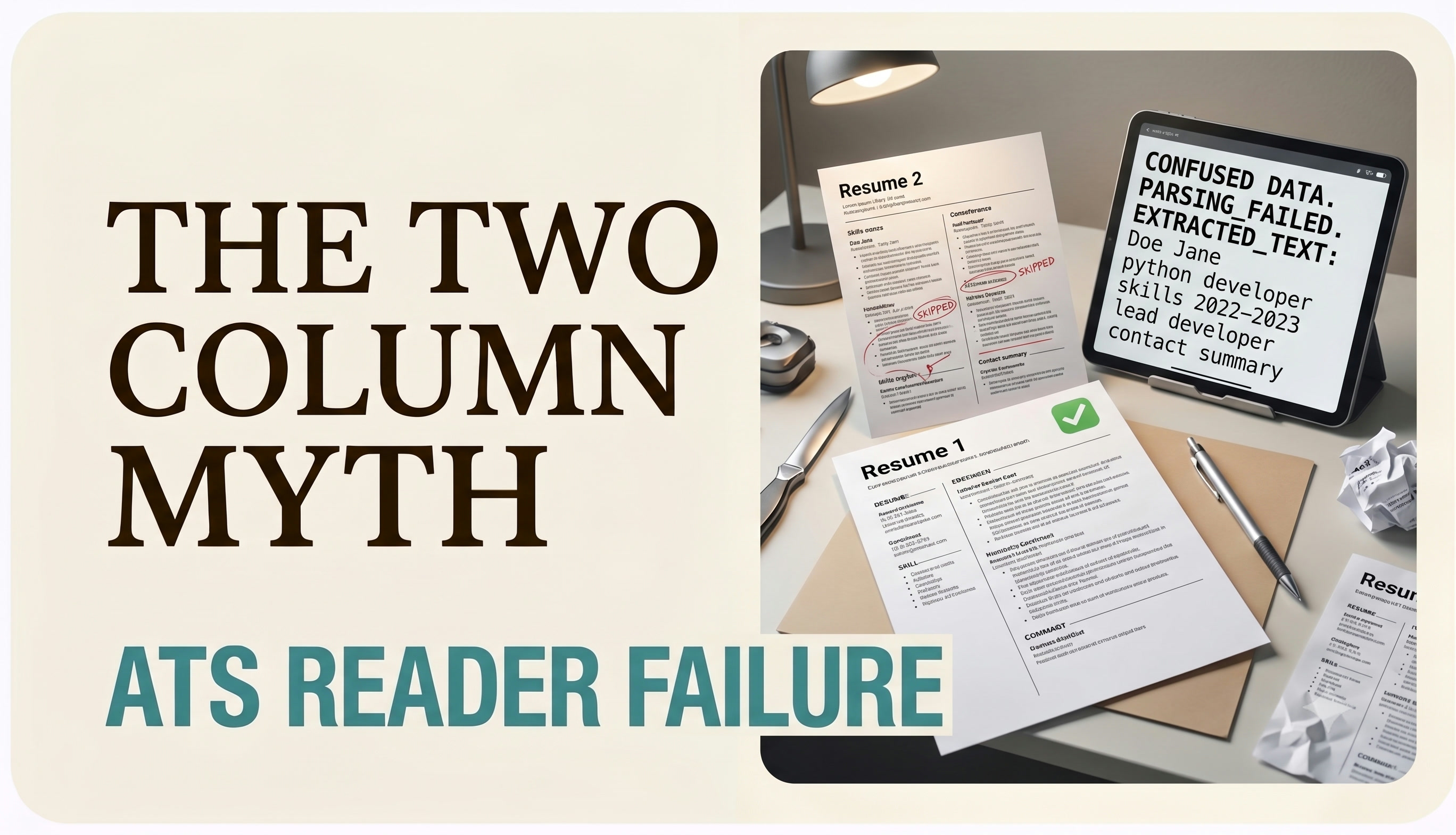 The ATS Trap: Why 'Beautiful' Two-Column Resumes Auto-Fail Parsers