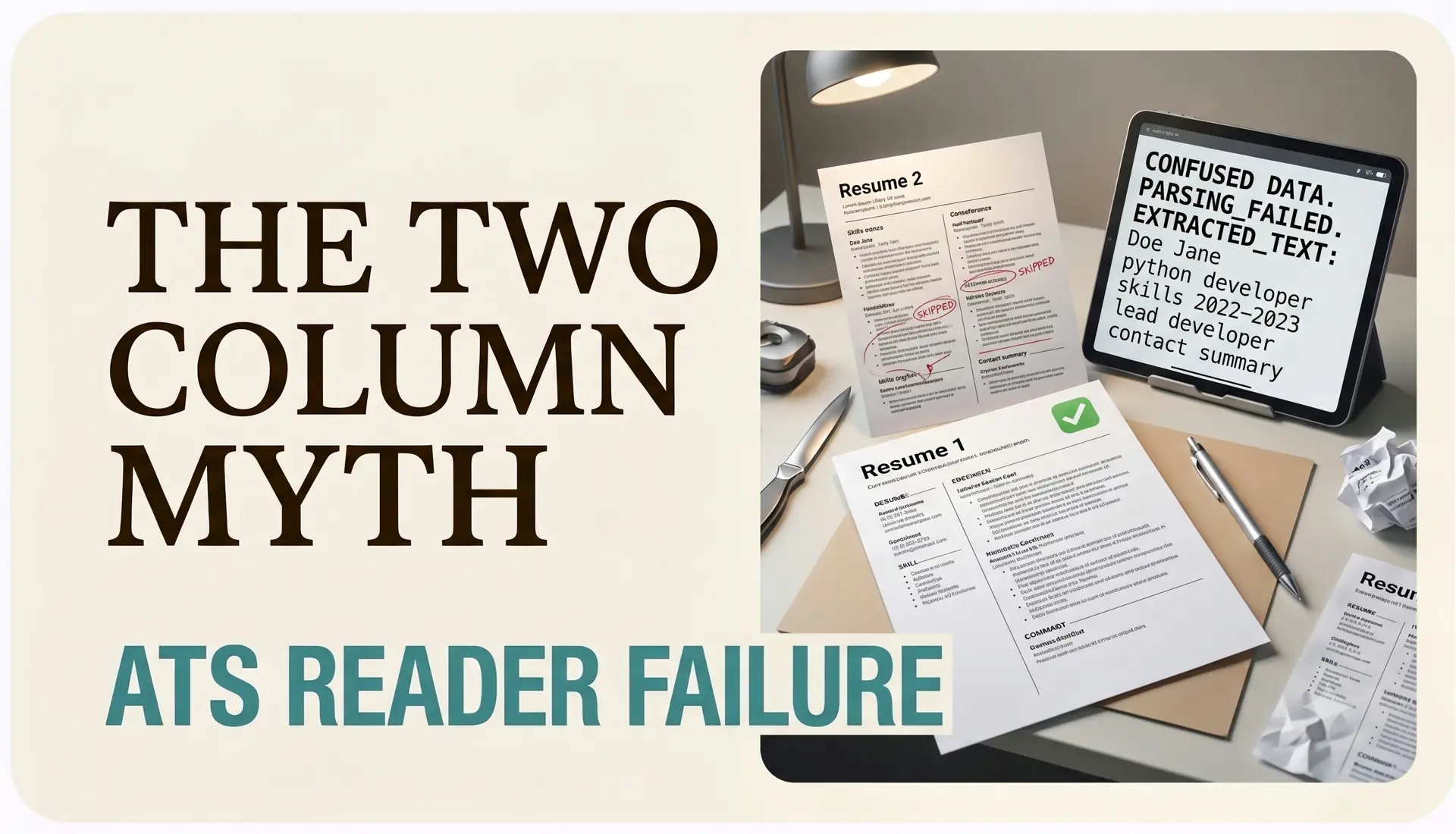 The ATS Trap: Why 'Beautiful' Two-Column Resumes Auto-Fail Parsers